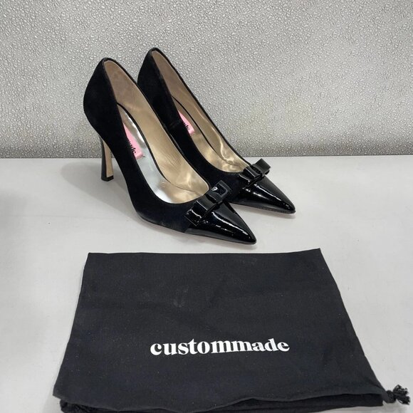Custommade Women’s Awa Classic Suede Pumps – Black – Size 9.5 – New Without Box - Picture 1 of 8